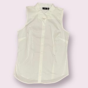 Apt. 9 Essentials Off-White Sleeveless Button down dress top - Size Medium